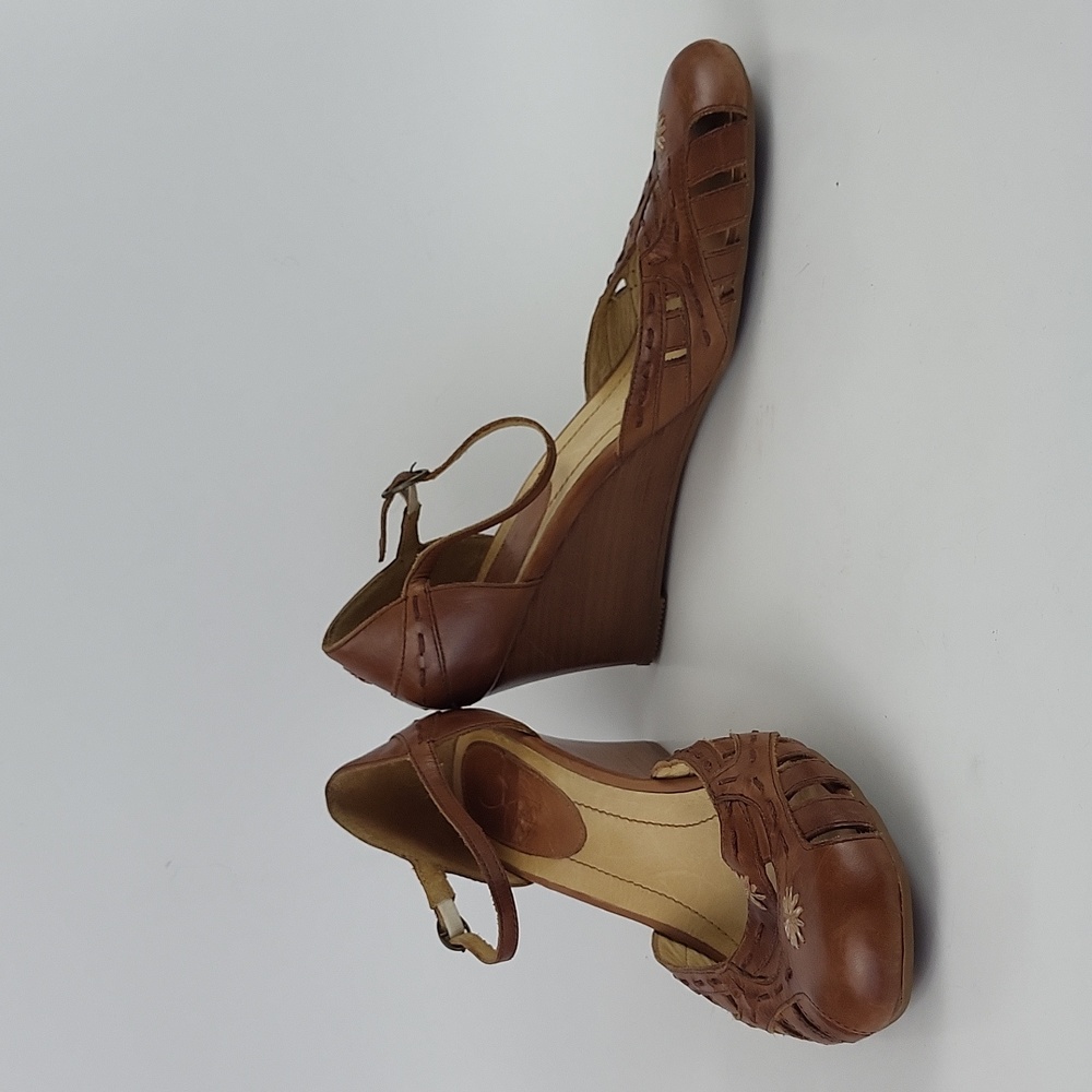 Pikolinos Brown Ankle Strap Wedge Mary Jane Size 39